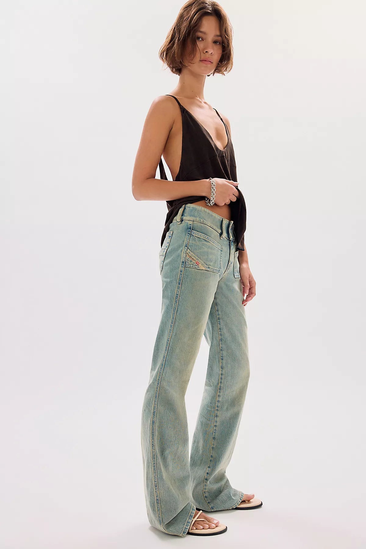 Diesel D-Hush Low-Rise Flare Jeans
