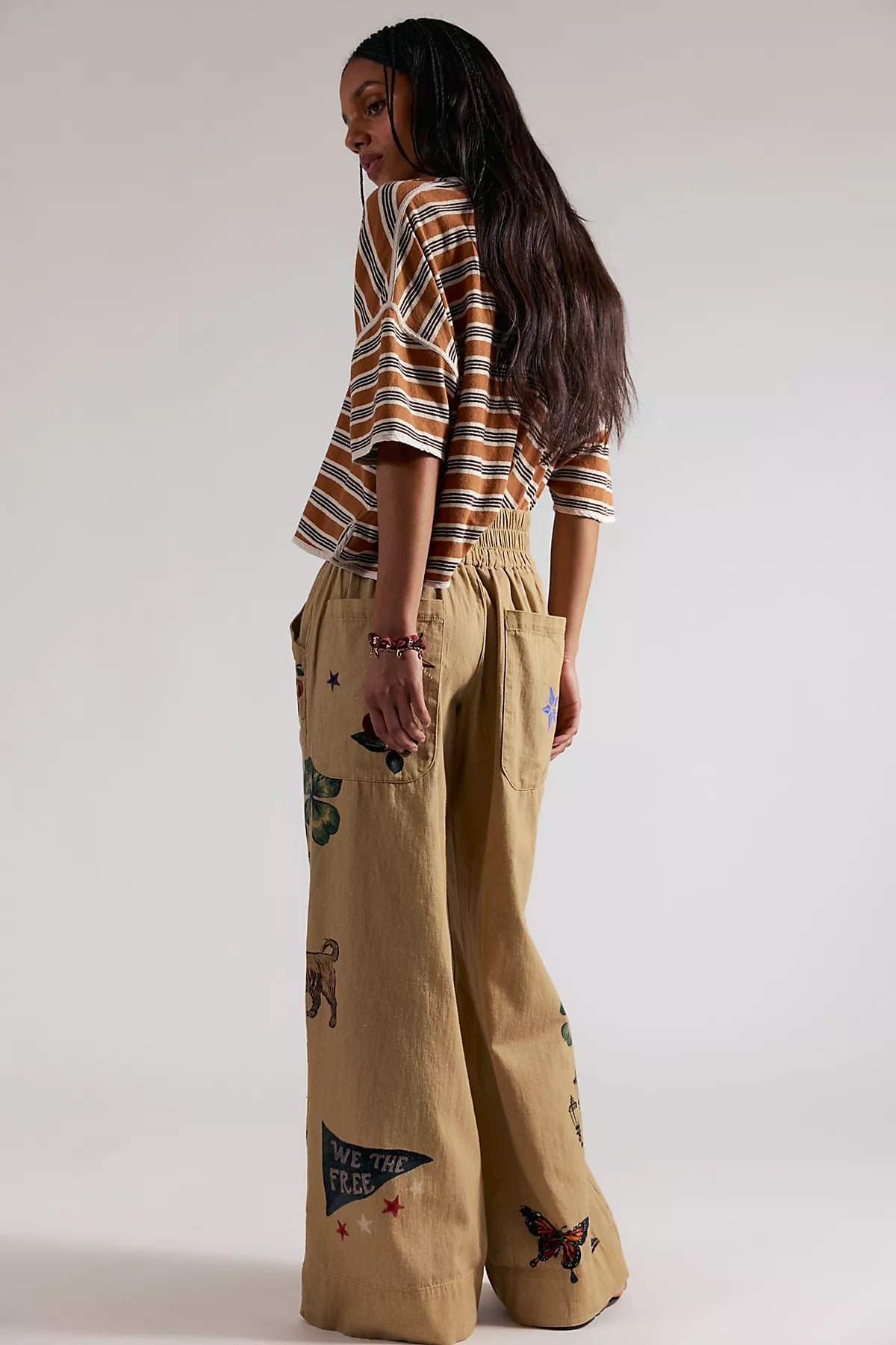 We The Free Breezy Printed Denim Pull-On Jeans