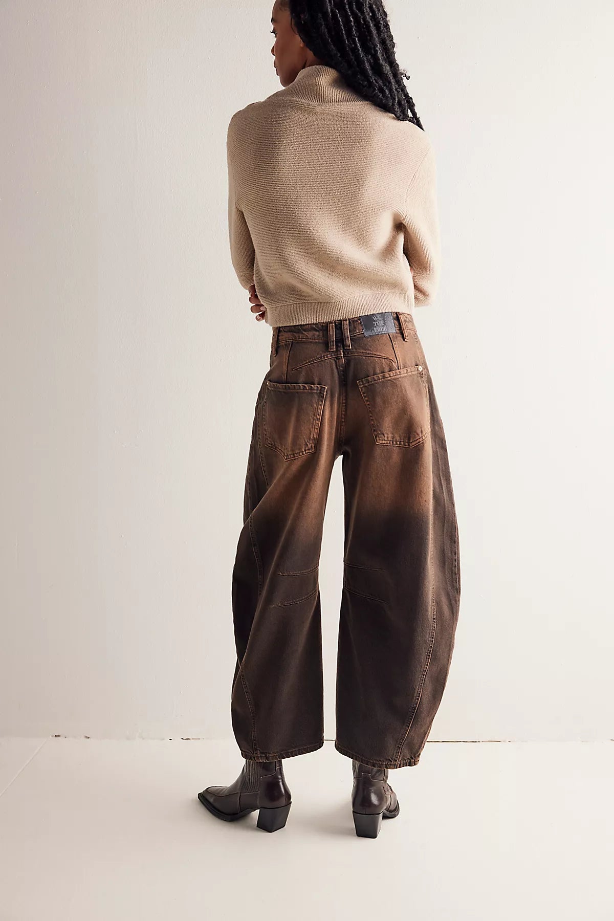 We The Free Good Luck Mid-Rise Barrel Jeans