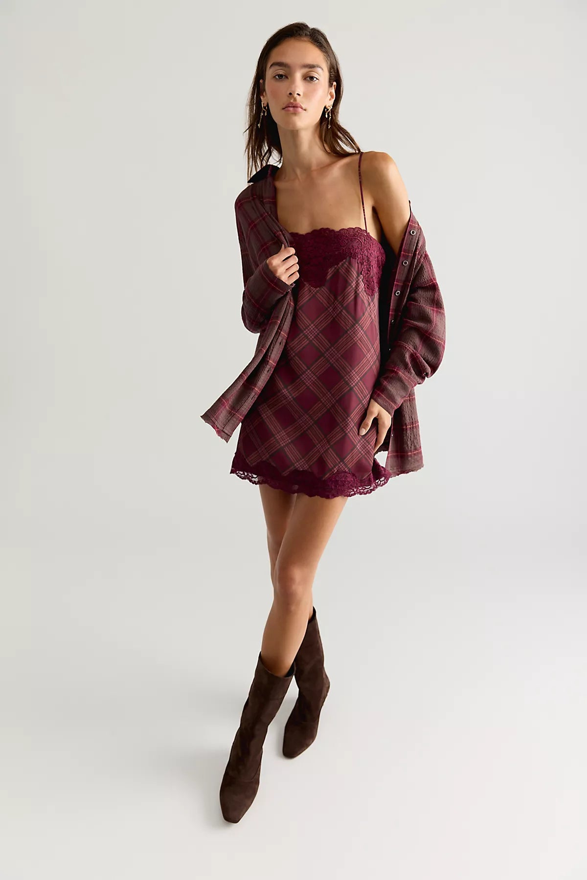 Canal Street Plaid Slip Dress Set
