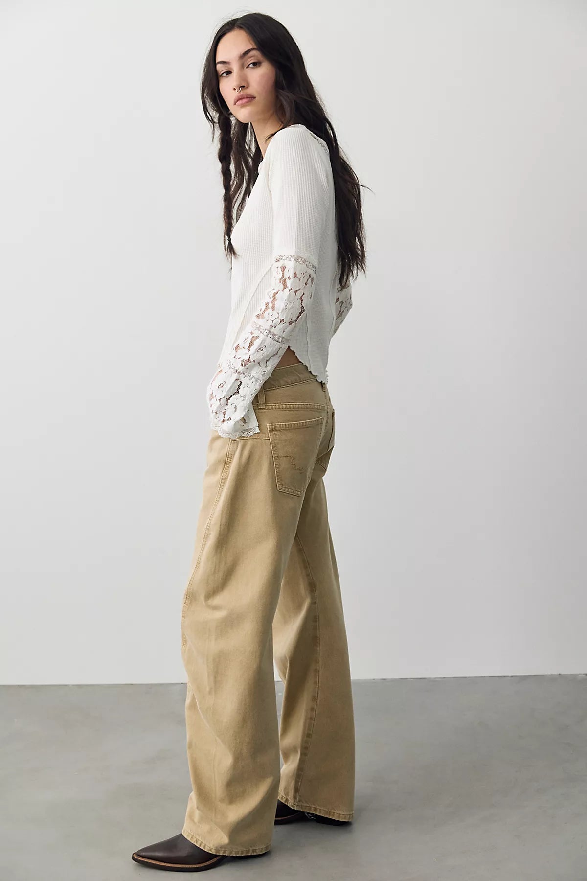 We The Free Fable Low-Rise Twisted Bowed Jeans