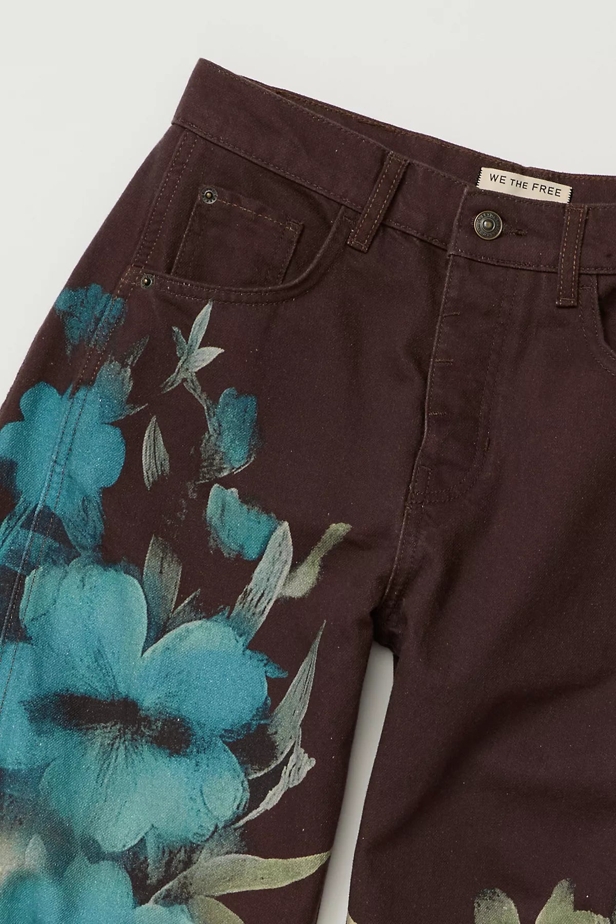We The Free Good Luck Printed Barrel Jeans