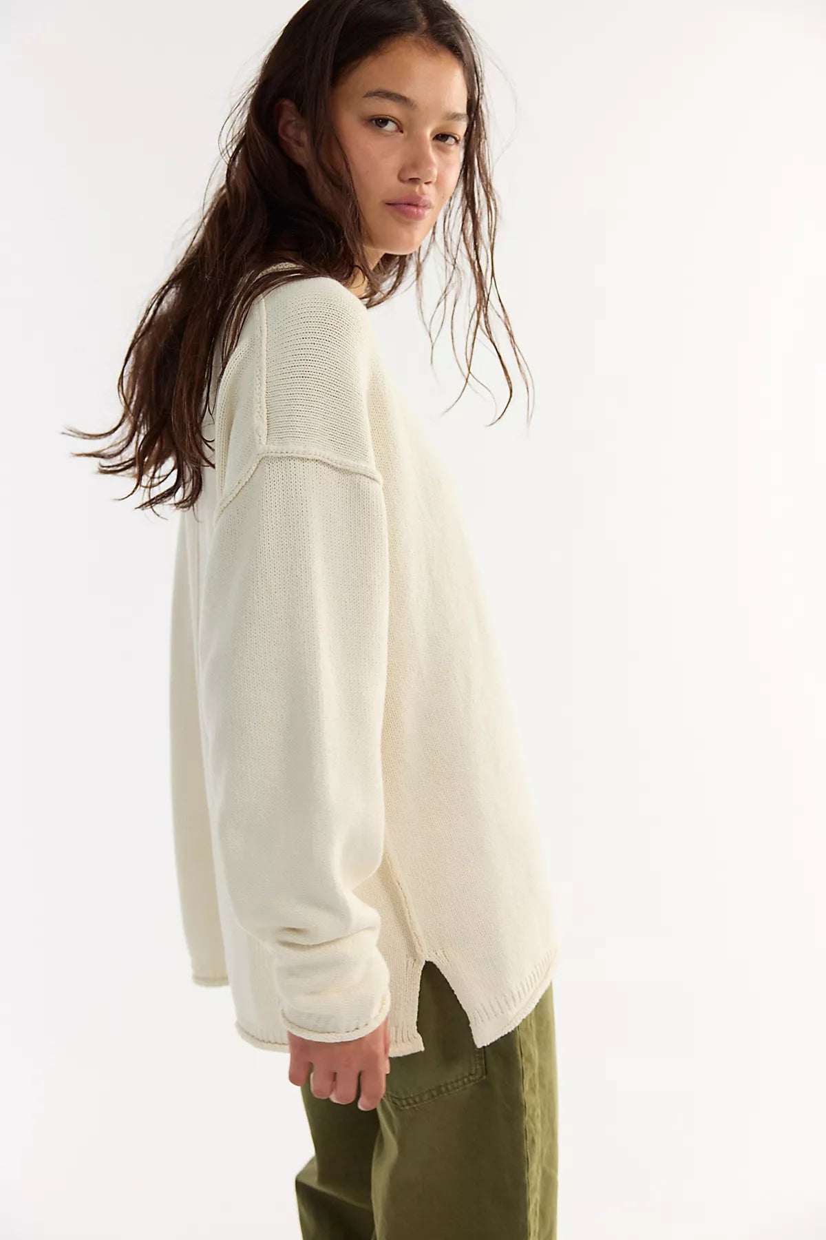 We The Free Ella Roll-Neck Cotton Knit Sweater