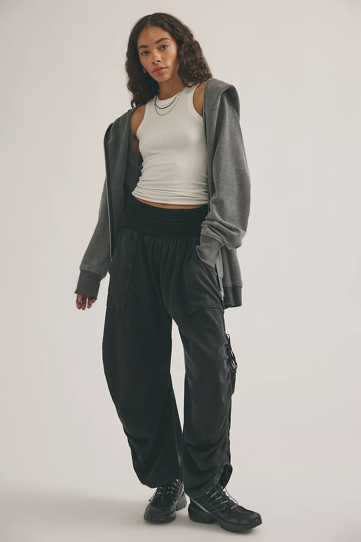Asparagus Curved Asymmetrical Zip-Up