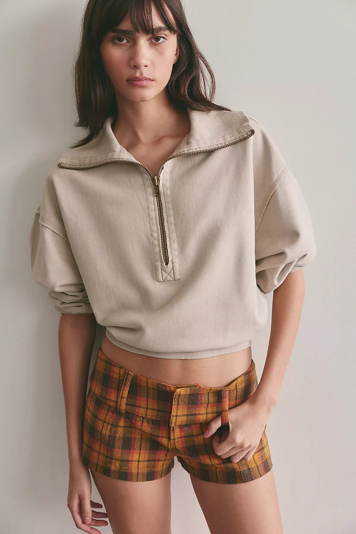 Ana Plaid Micro Shorts