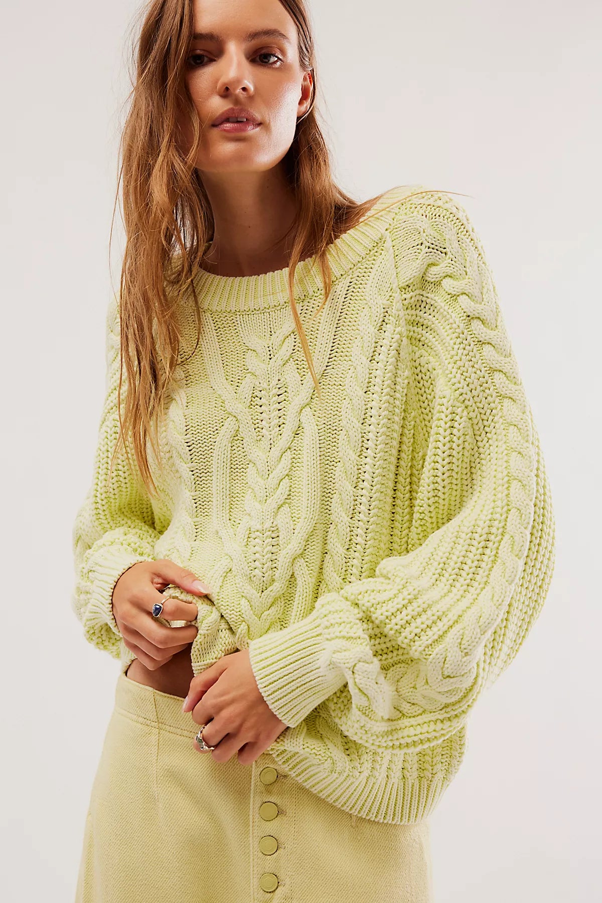 Frankie Cable Knit Cotton Sweater