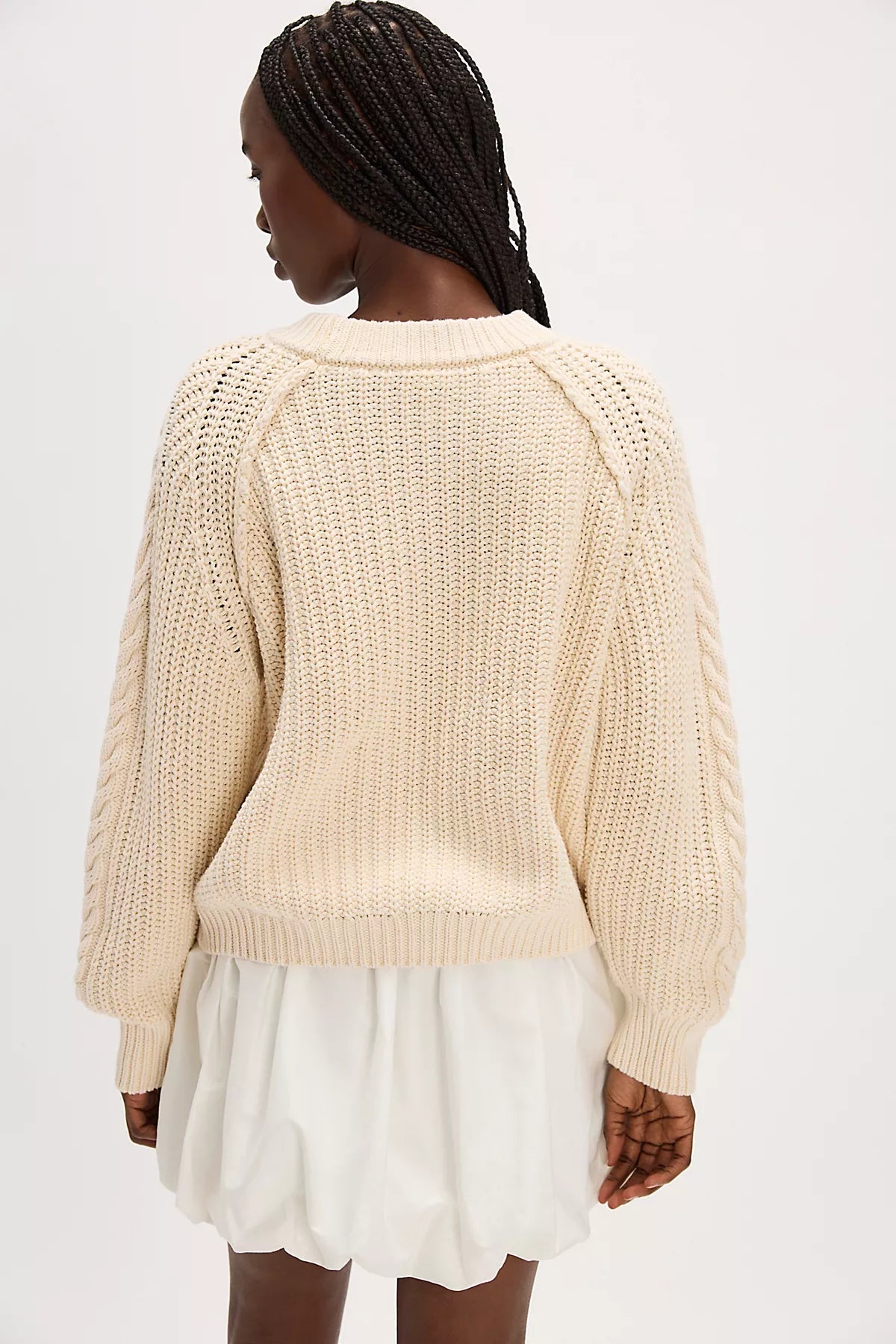 Frankie Cable Knit Cotton Sweater