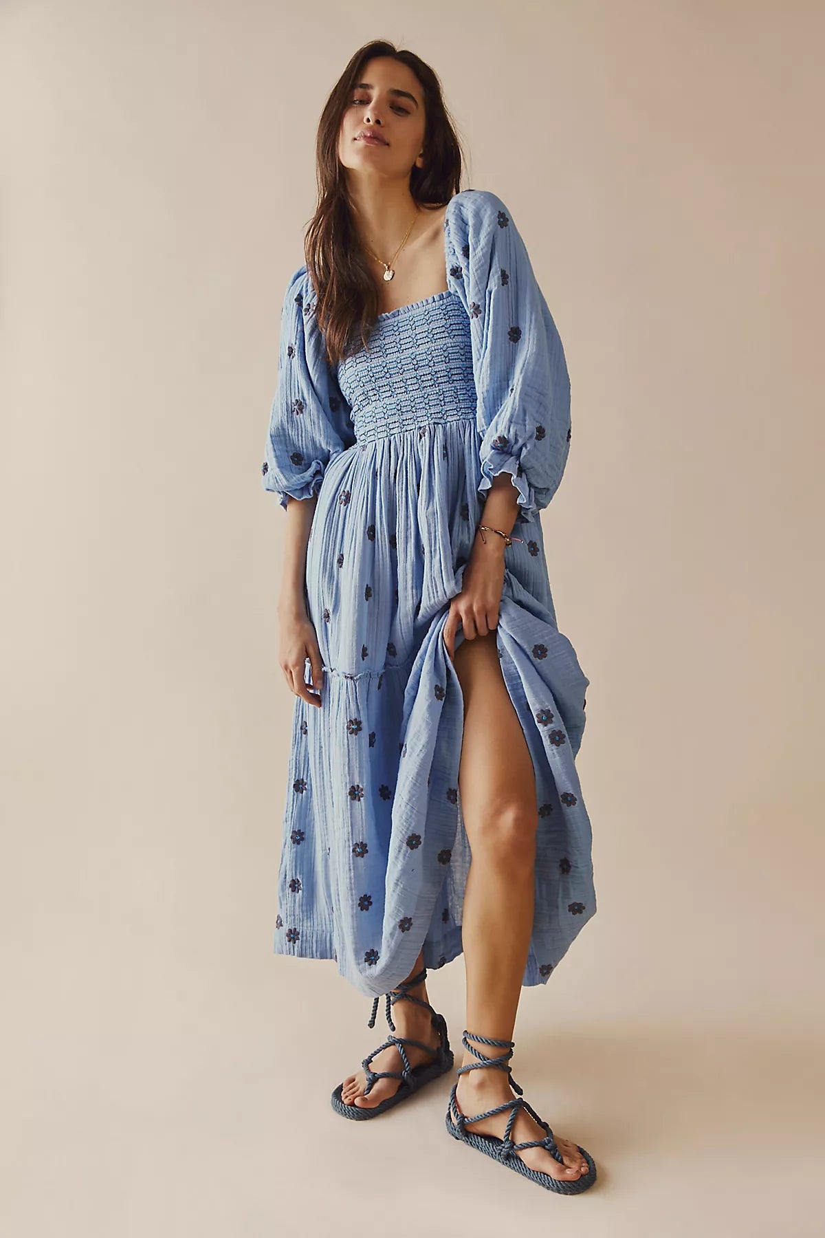 Dahlia Embroidered Maxi Dress