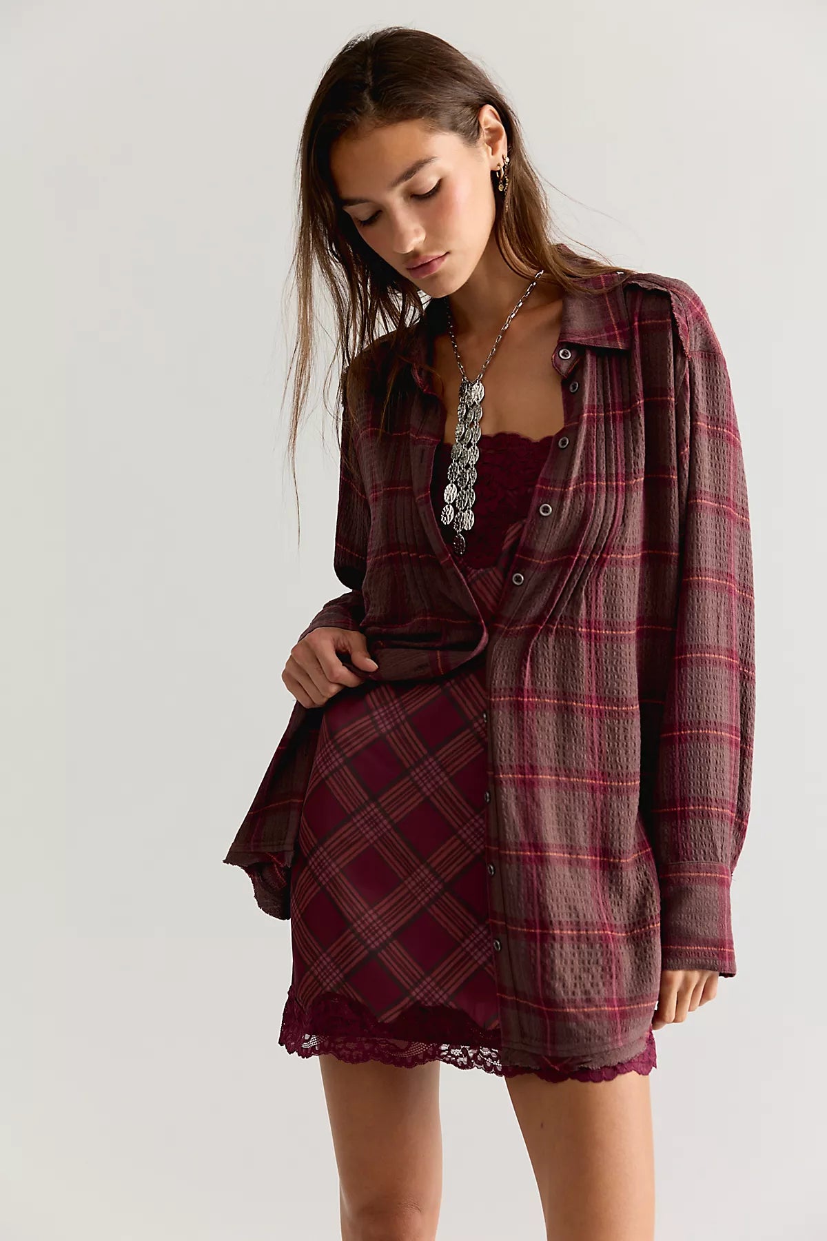 Canal Street Plaid Slip Dress Set