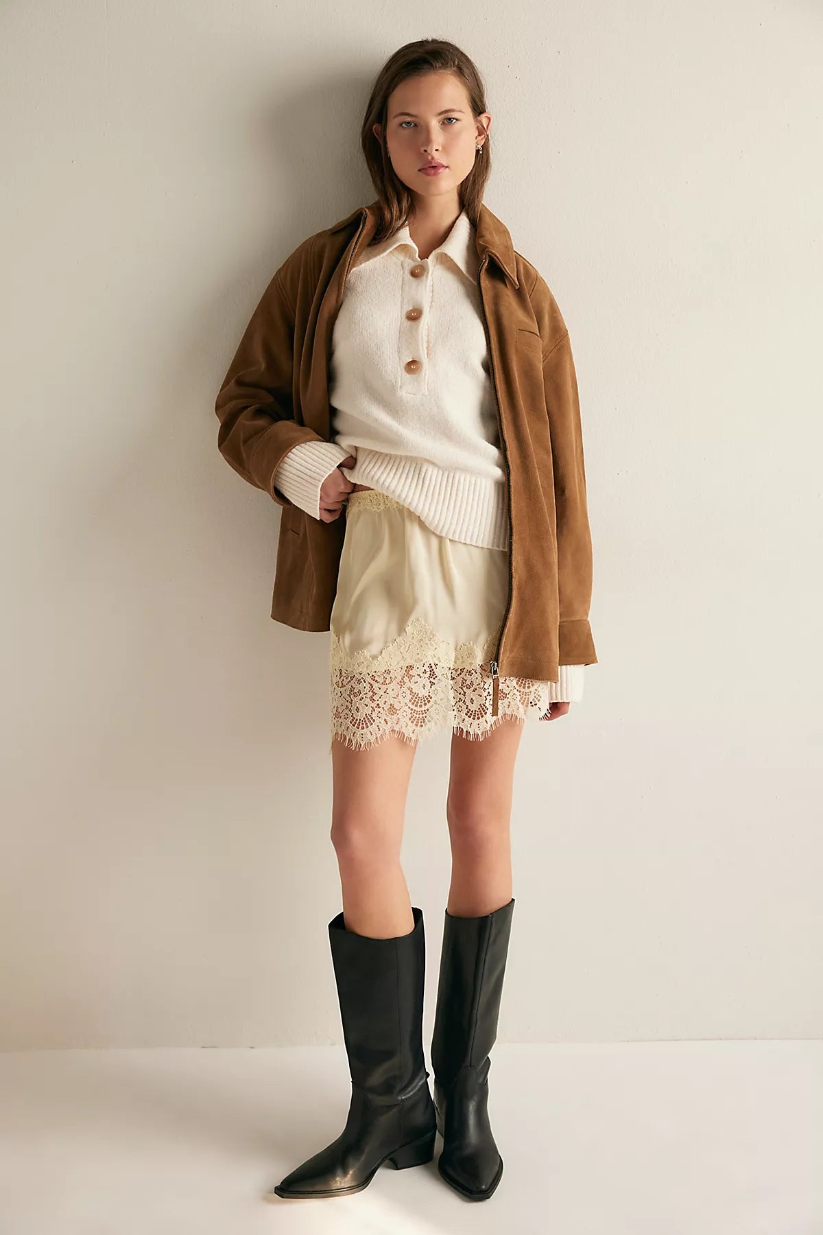 Meet Me In The Middle Mini Slip Skirt