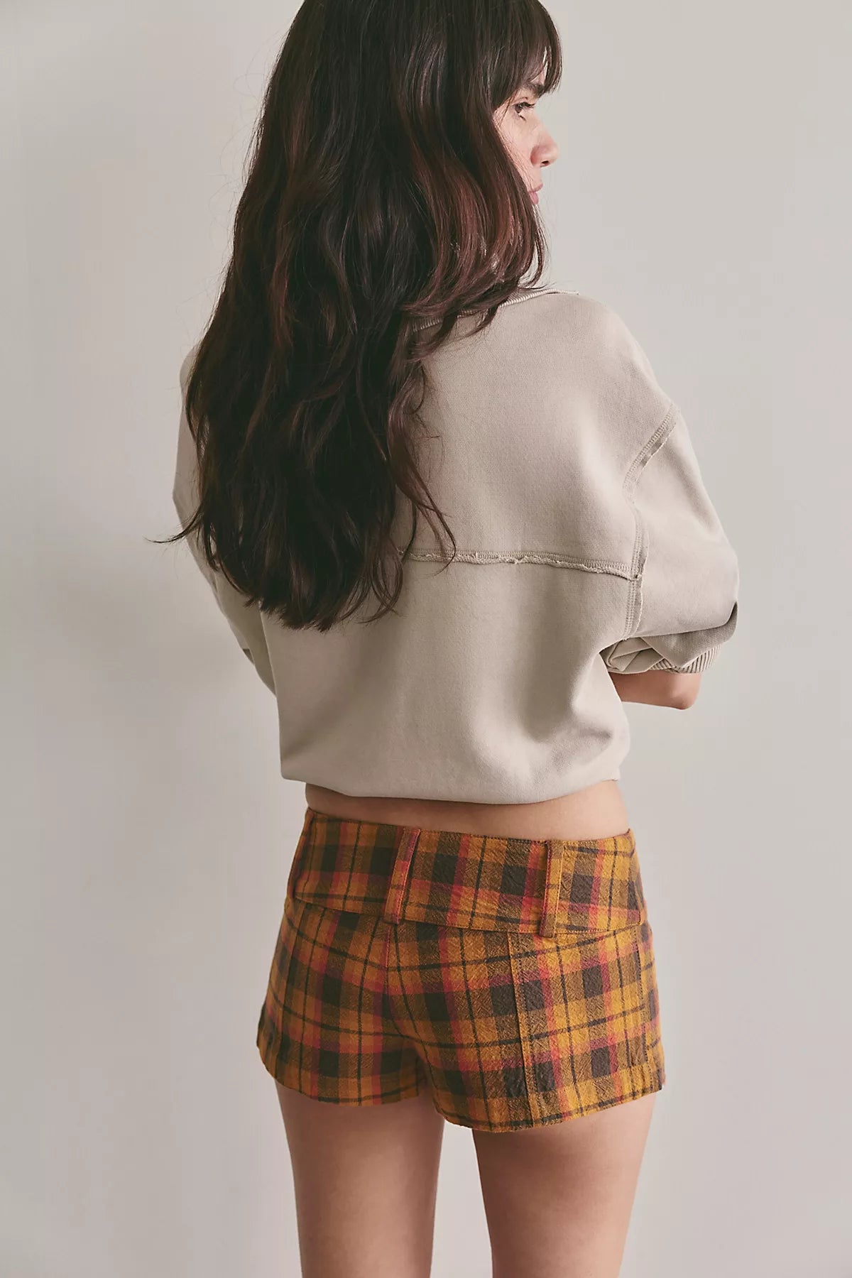 Ana Plaid Micro Shorts