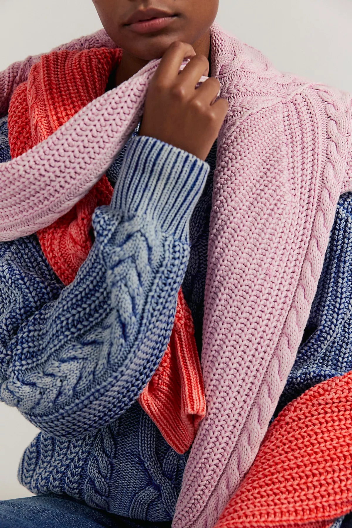 Frankie Cable Knit Cotton Sweater