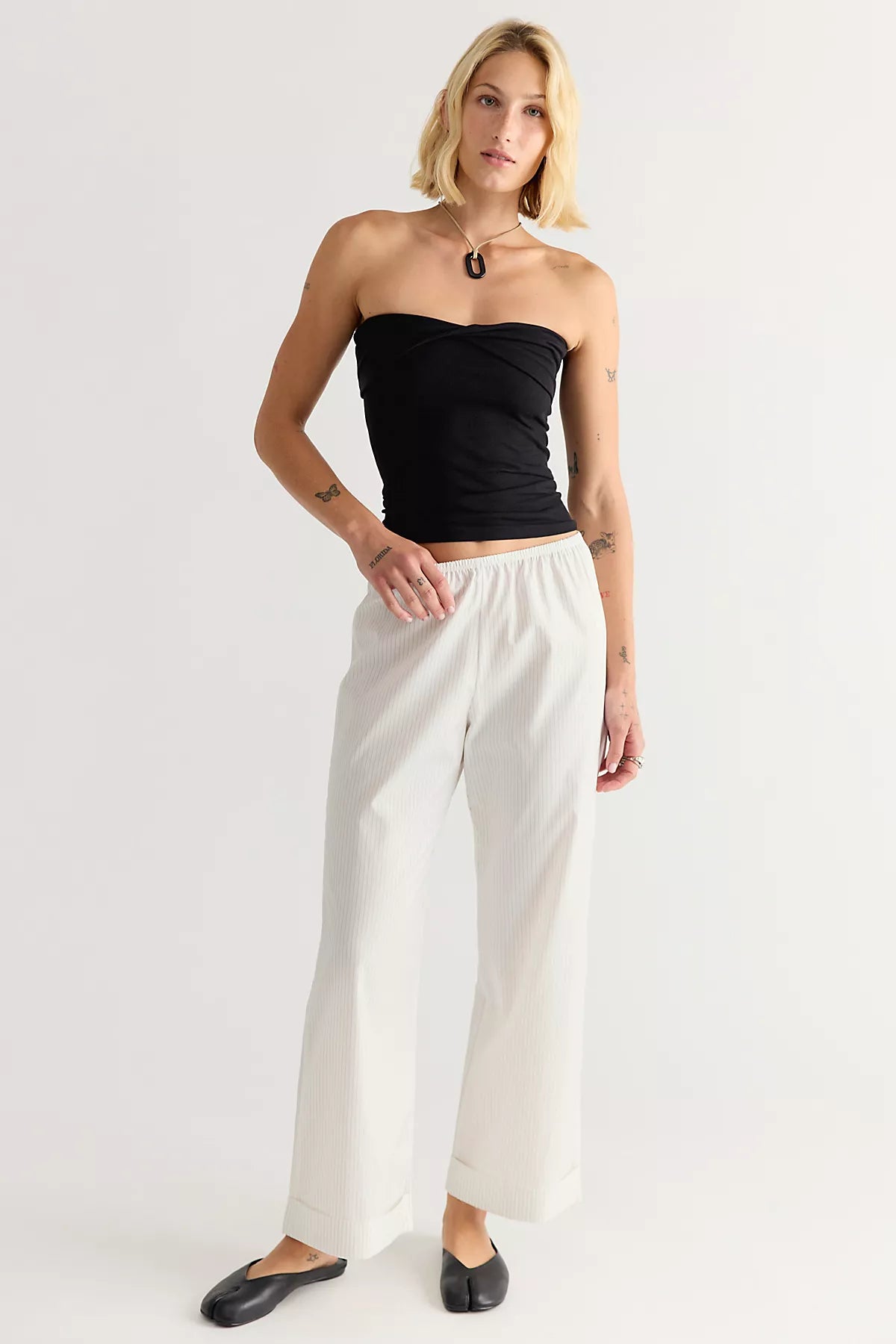 DONNI. Pop Pinstripe Simple Pants