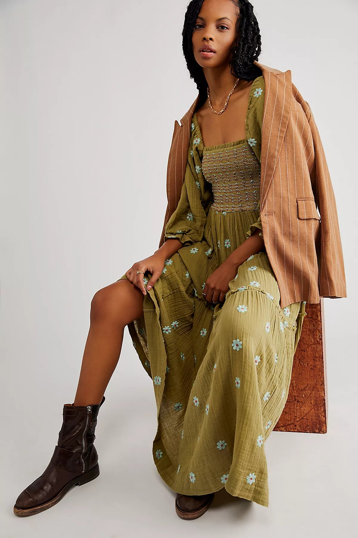 Dahlia Embroidered Maxi Dress
