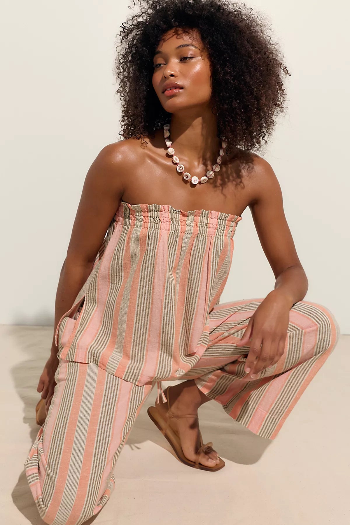 Corfu Striped Cotton-Linen Set