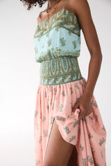 BOTEH Lucent Drop-Waist Midi Dress