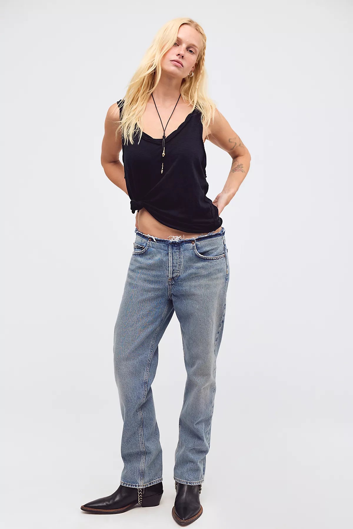 AGOLDE Fray Slim Crop Jeans