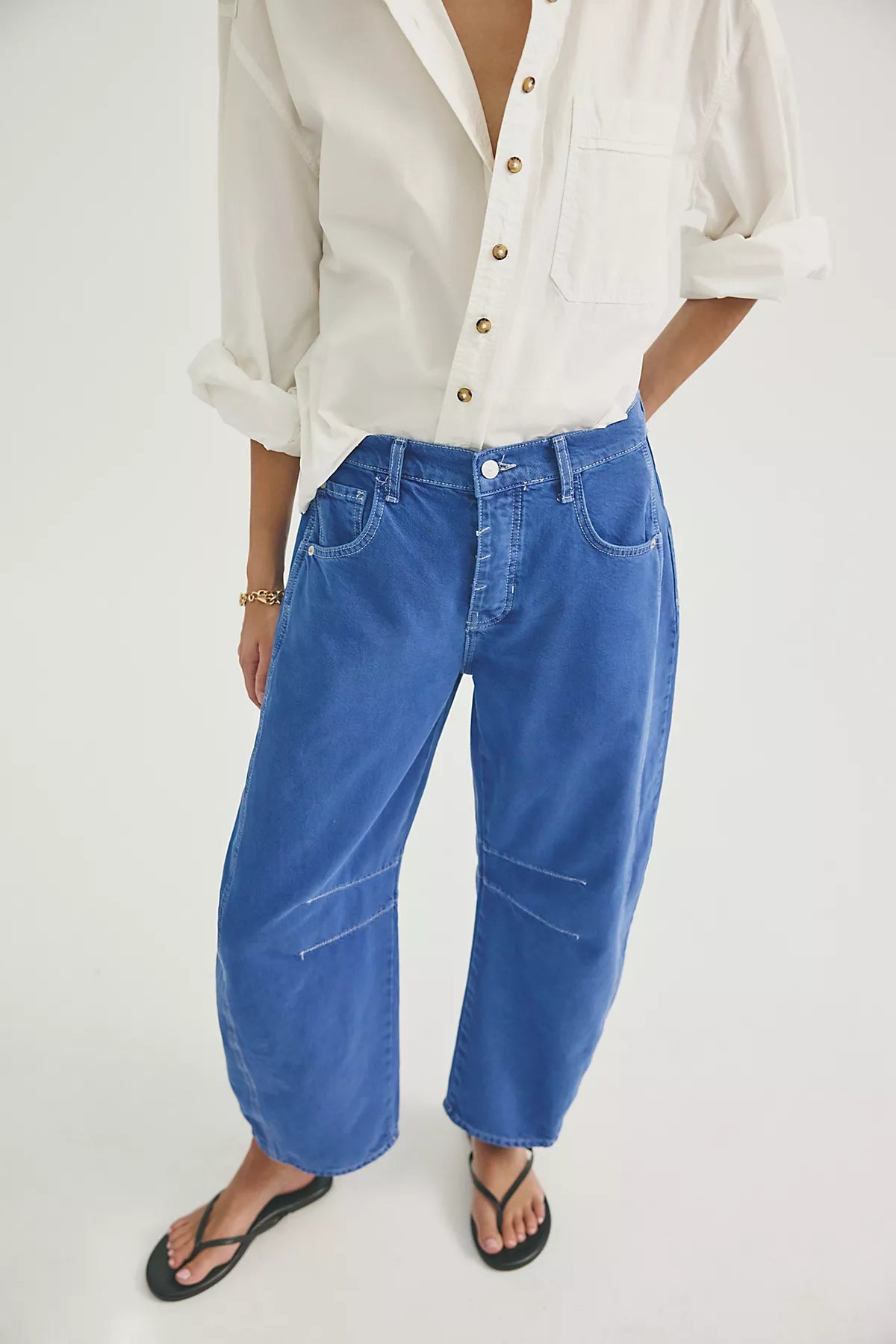 We The Free Good Luck Mid-Rise Barrel Jeans