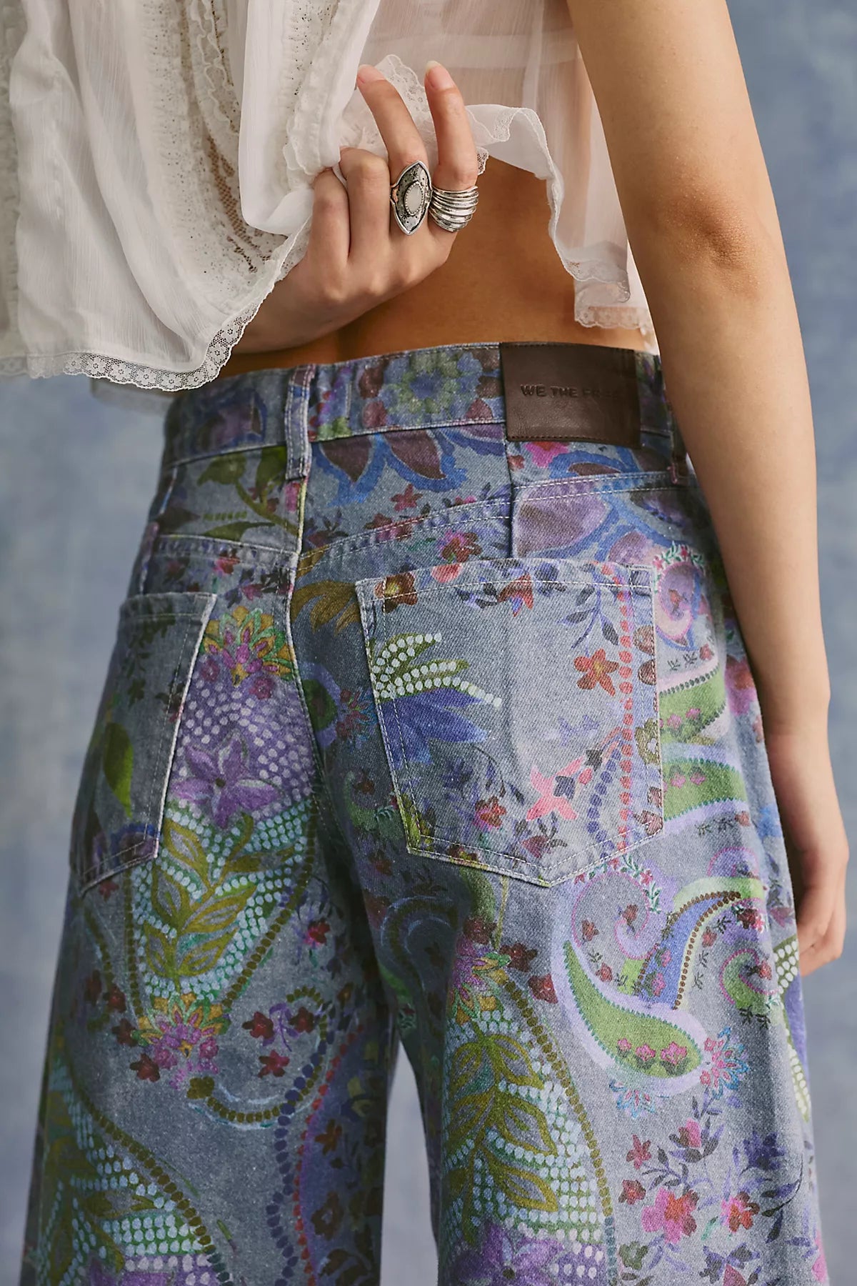 We The Free Alter Ego Wide-Leg Printed Jeans