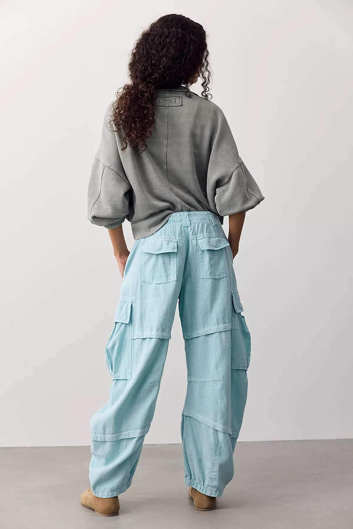 We The Free Reef Curved Linen Cargo Pants