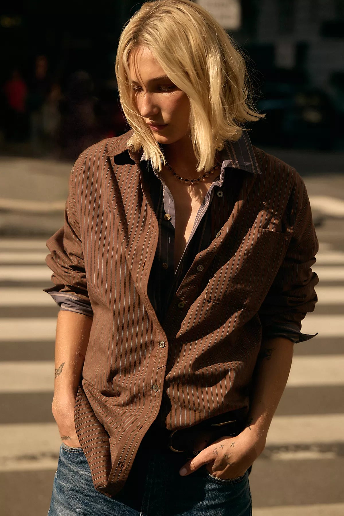 We The Free Lexi Striped Button Down Shirt