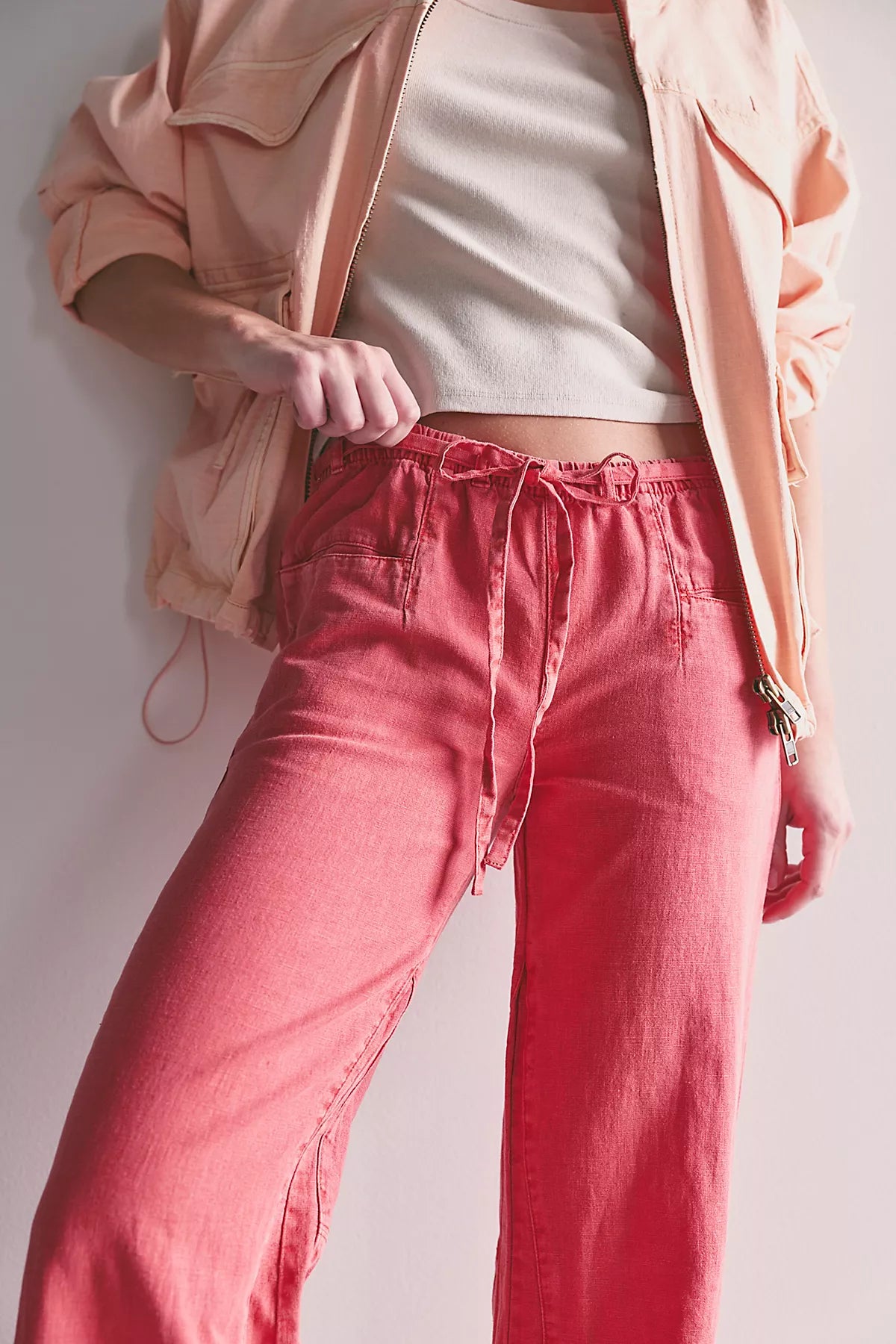 Break The Ice Linen Slouch Flare Pants