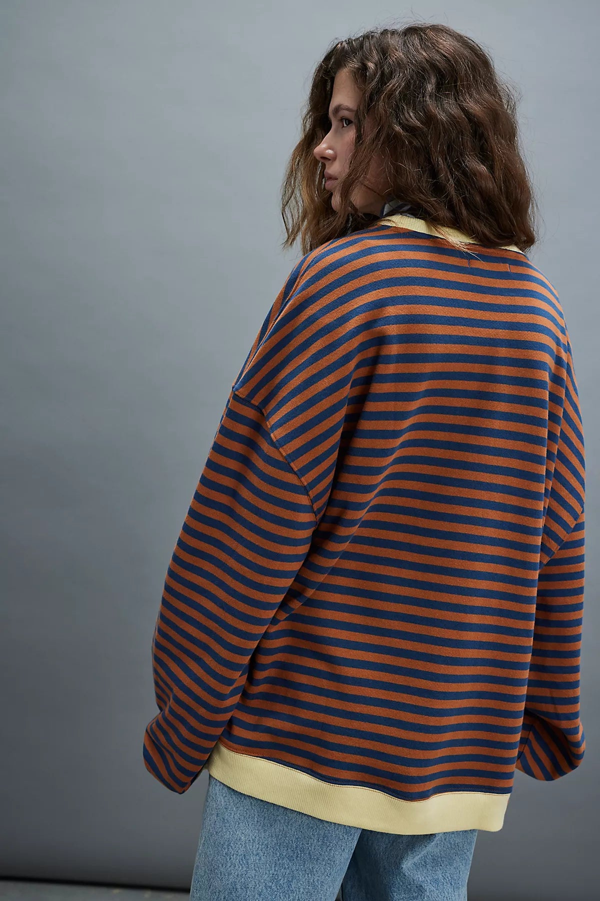 We The Free Classic Striped Oversized Crewneck