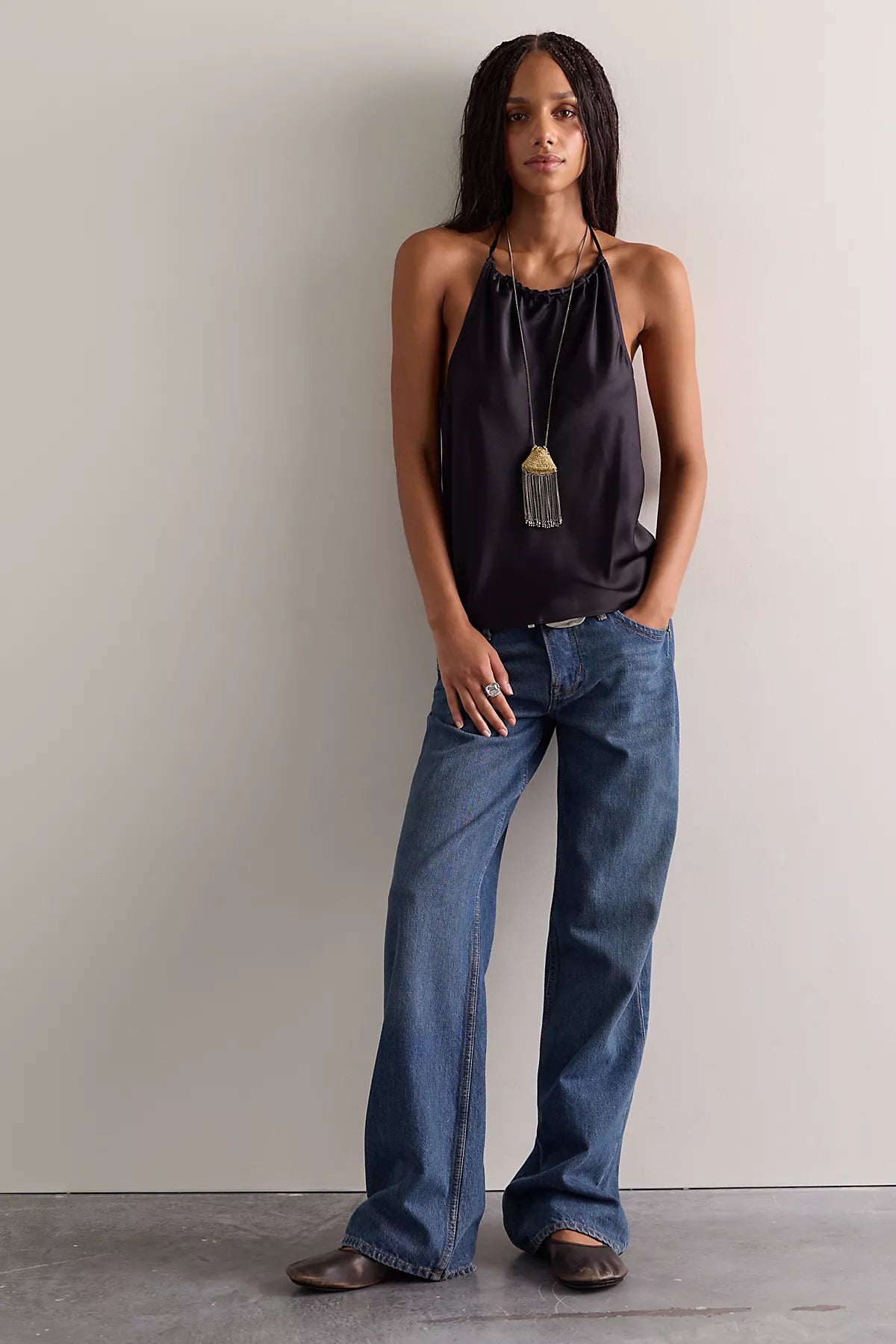 DONNI. The Silk Halter Top