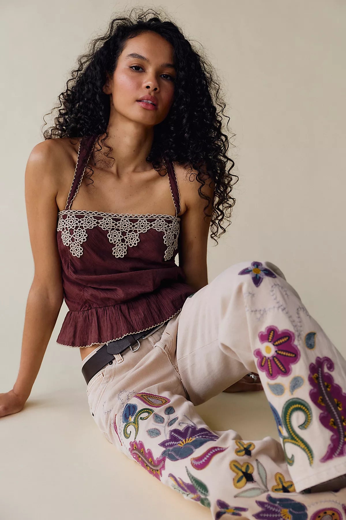 We The Free Tennessee Low-Rise Boyfriend Embroidered Jeans