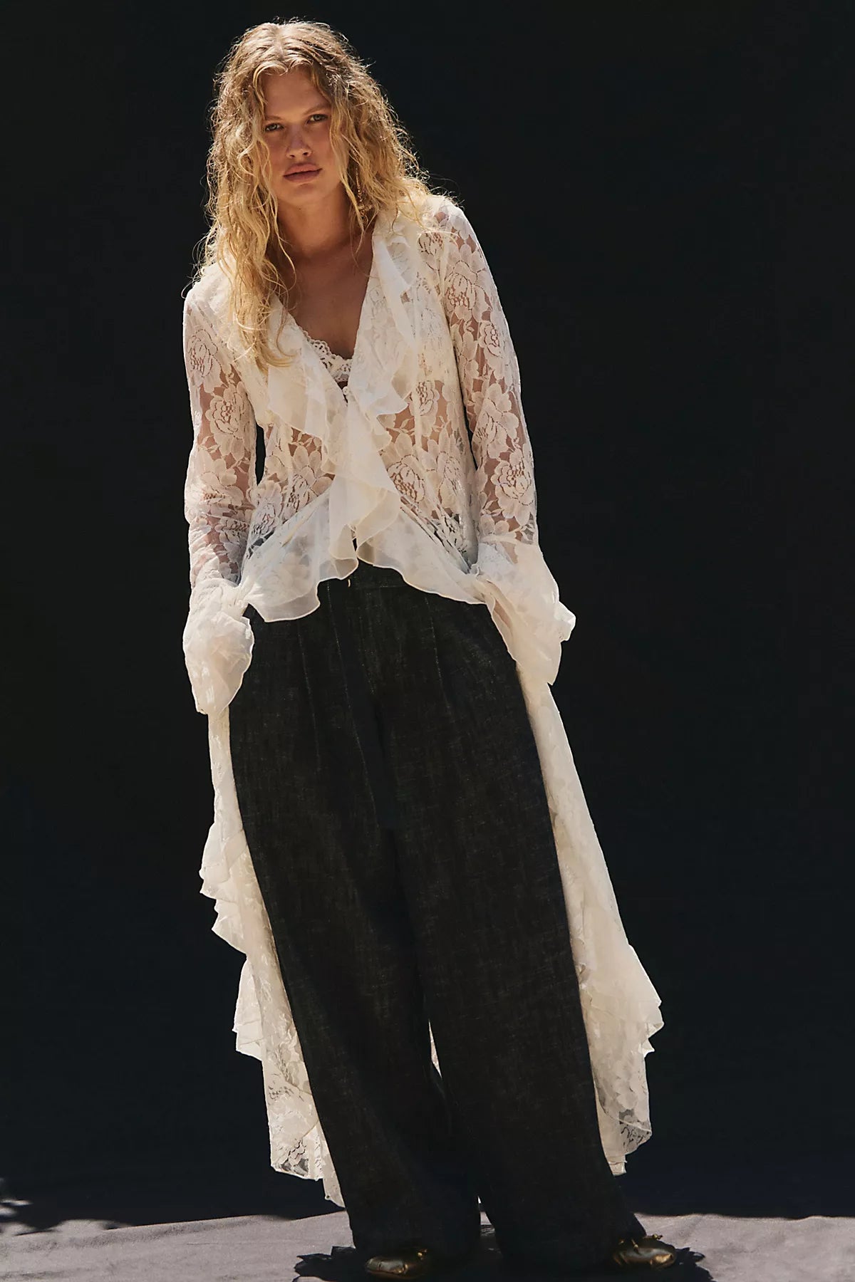 Ainsley Belted Wide-Leg Trousers
