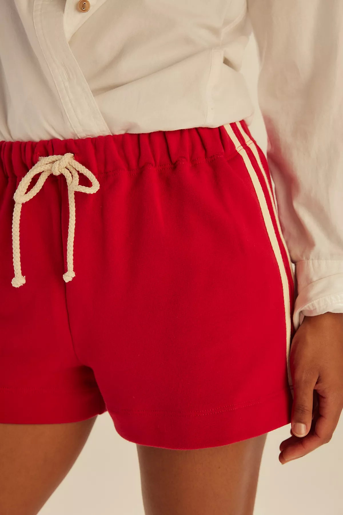 DONNI. The Stripe Eco-Terry Shorts