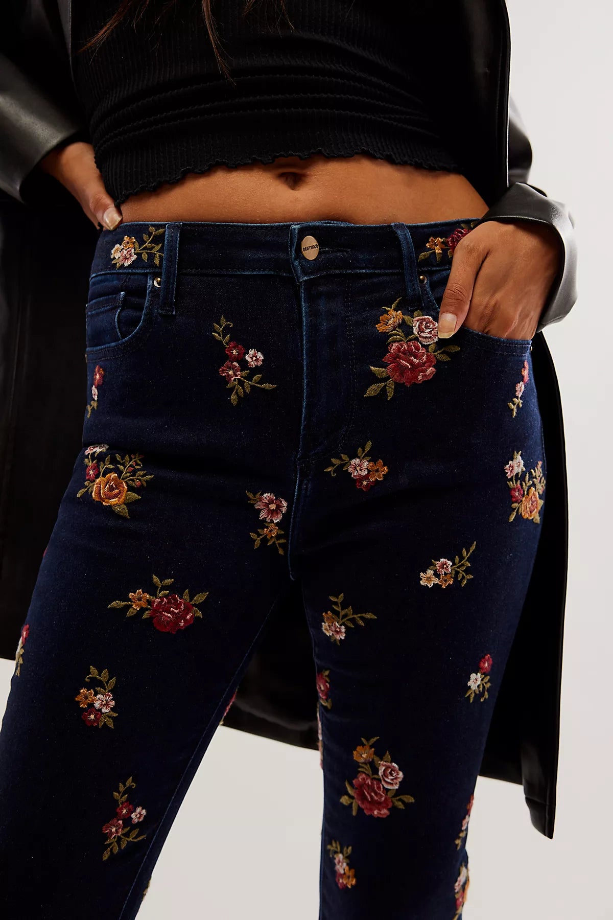 Driftwood Wyatt Embroidered Flare Jeans