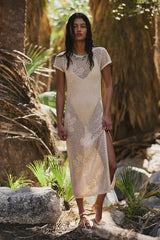 Aloha Cotton-Linen Midi Dress