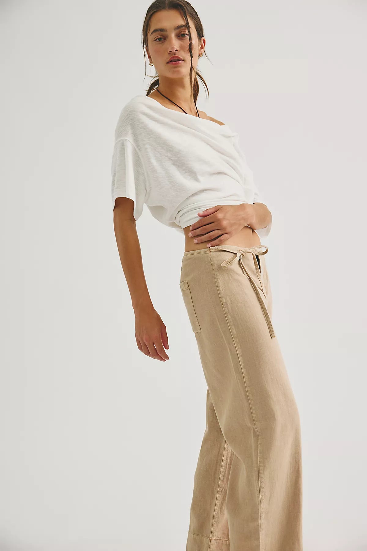 Amelia Side-Tie Linen Pants