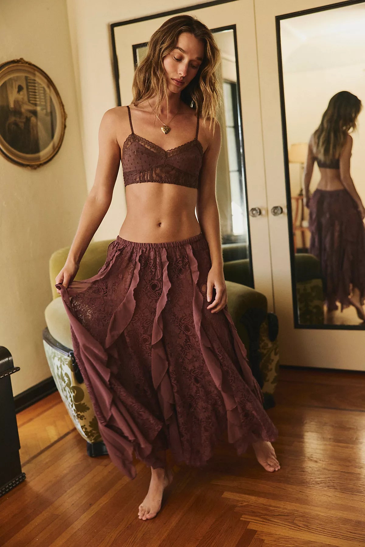 Candy Calling Maxi Slip Skirt