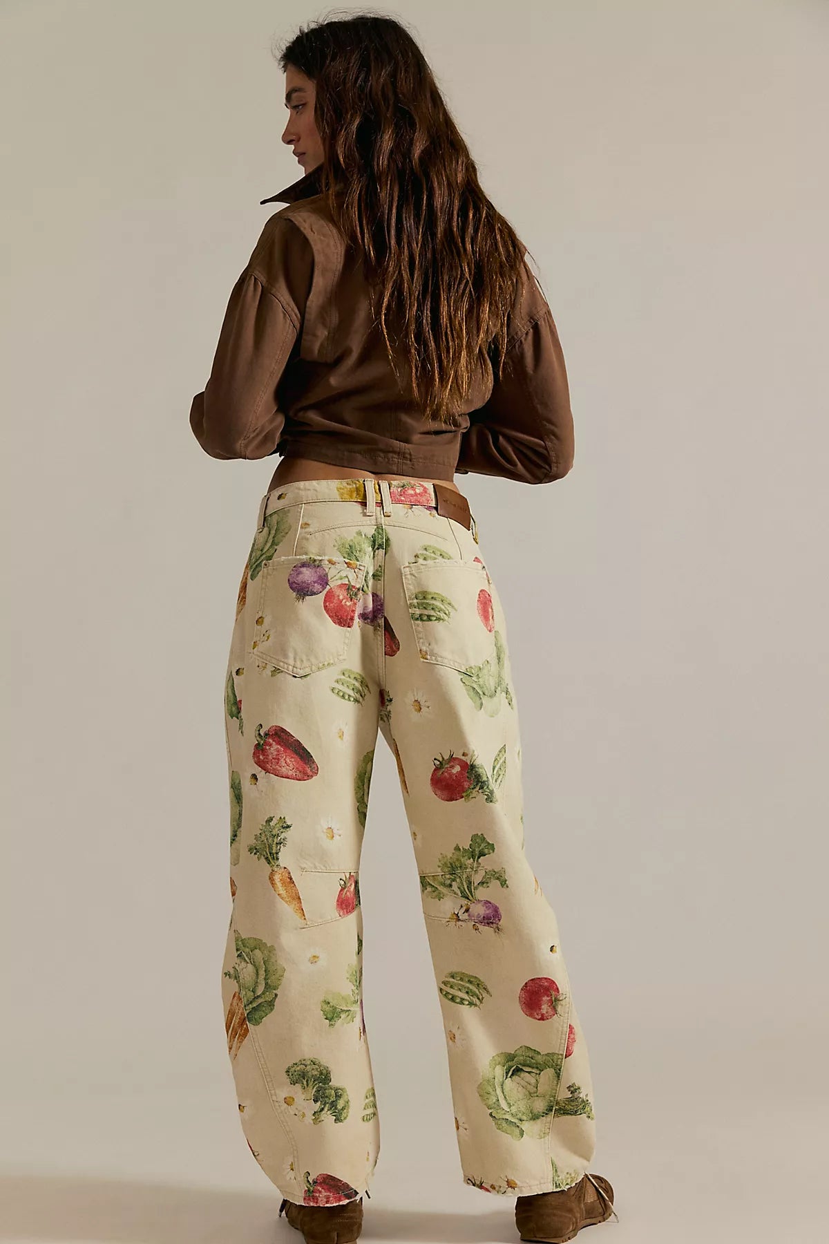 We The Free Good Luck Printed Barrel Jeans