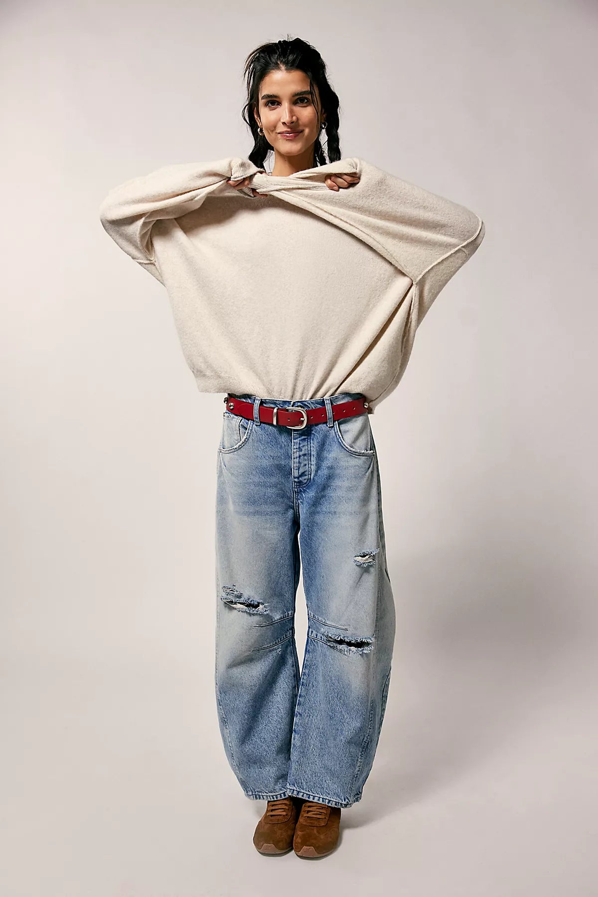 We The Free Good Luck Mid-Rise Barrel Jeans