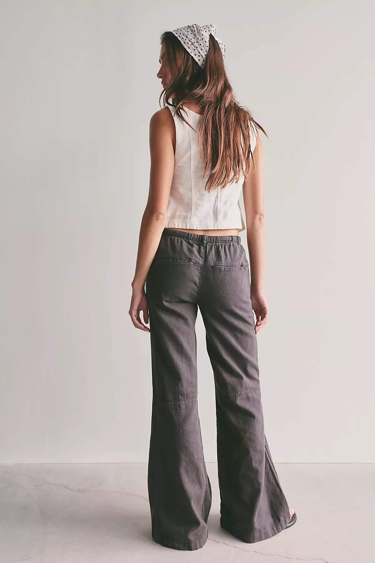 Break The Ice Linen Slouch Flare Pants