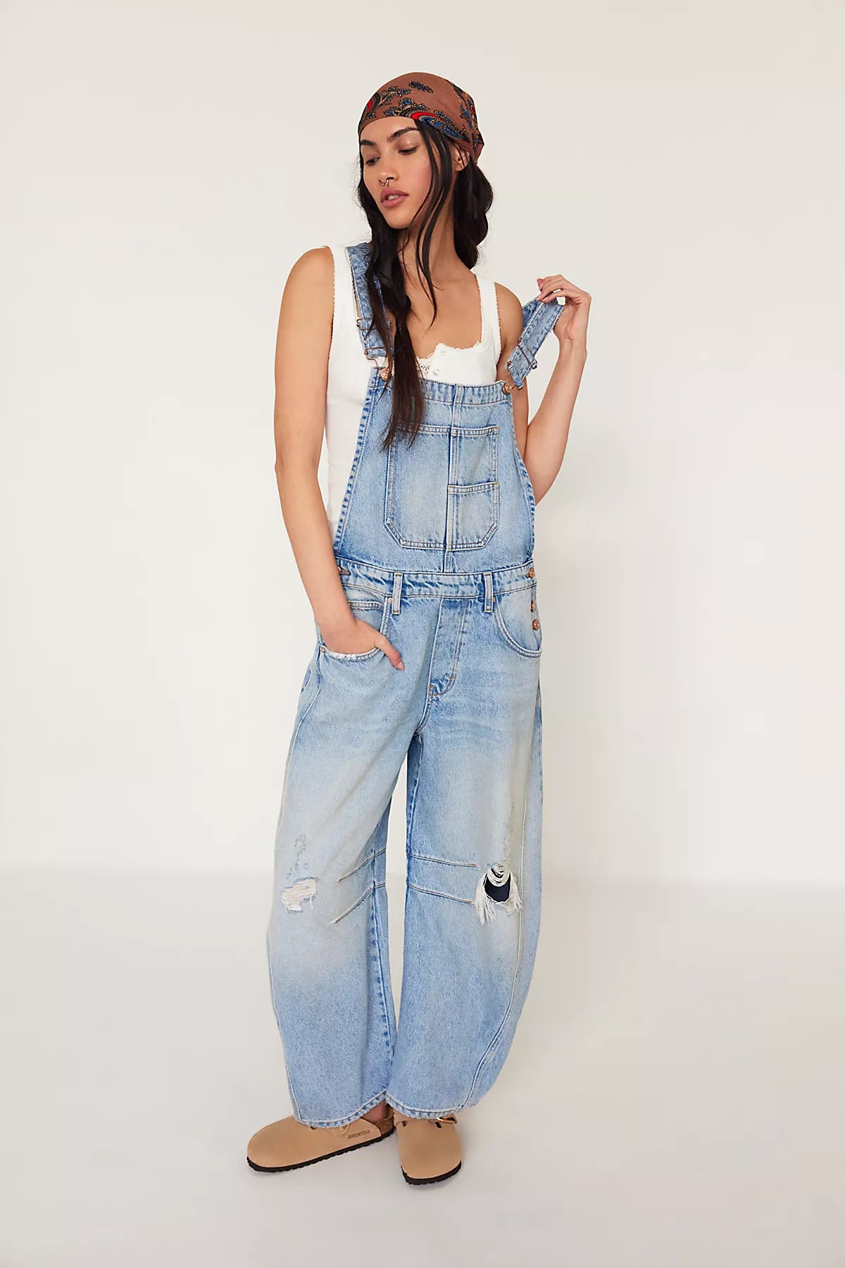 We The Free Good Luck Barrel Overalls