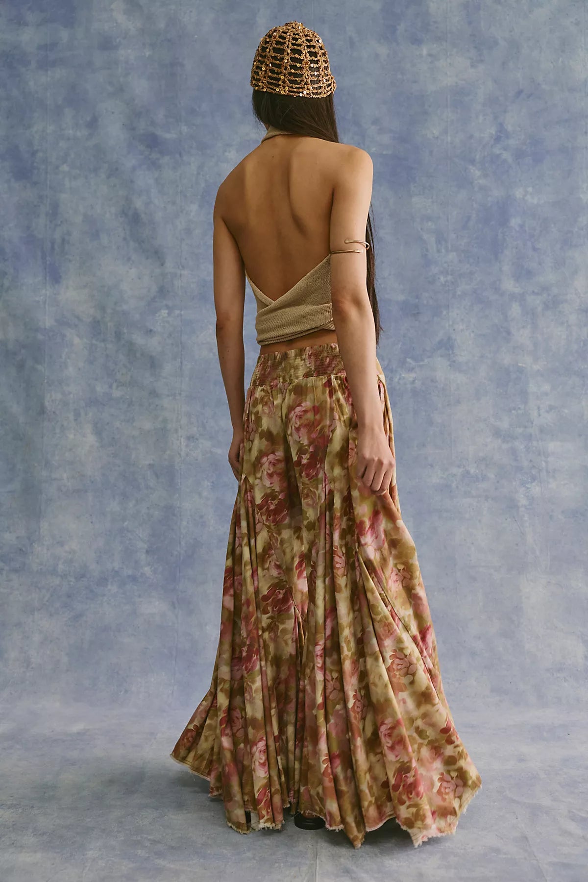 Fallen Star Printed Wide-Leg Pants
