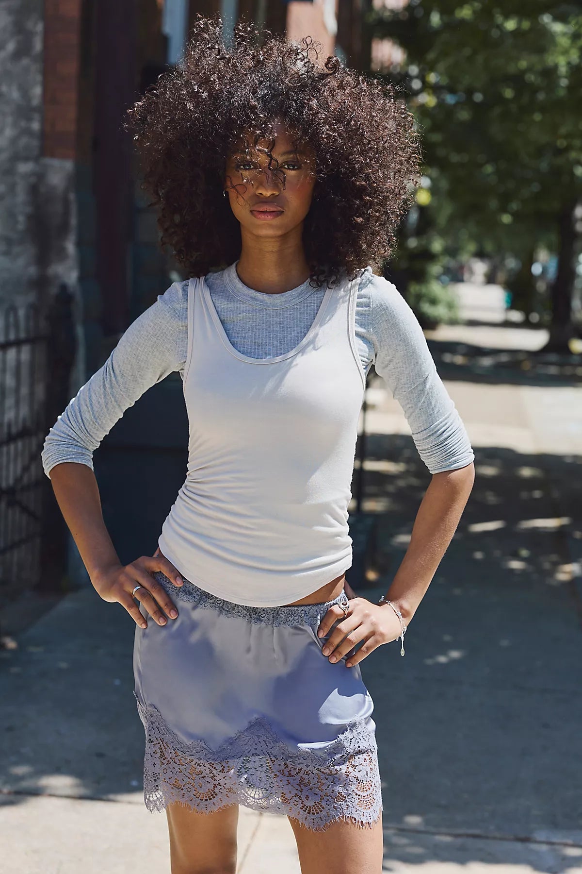 Meet Me In The Middle Mini Slip Skirt