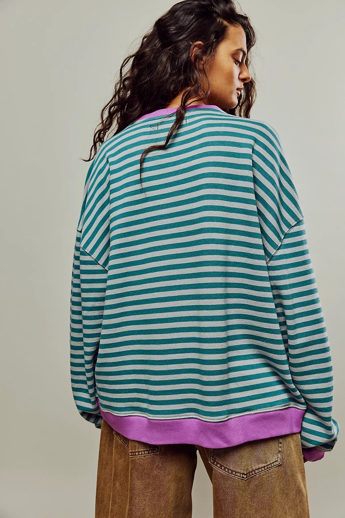 We The Free Classic Striped Oversized Crewneck