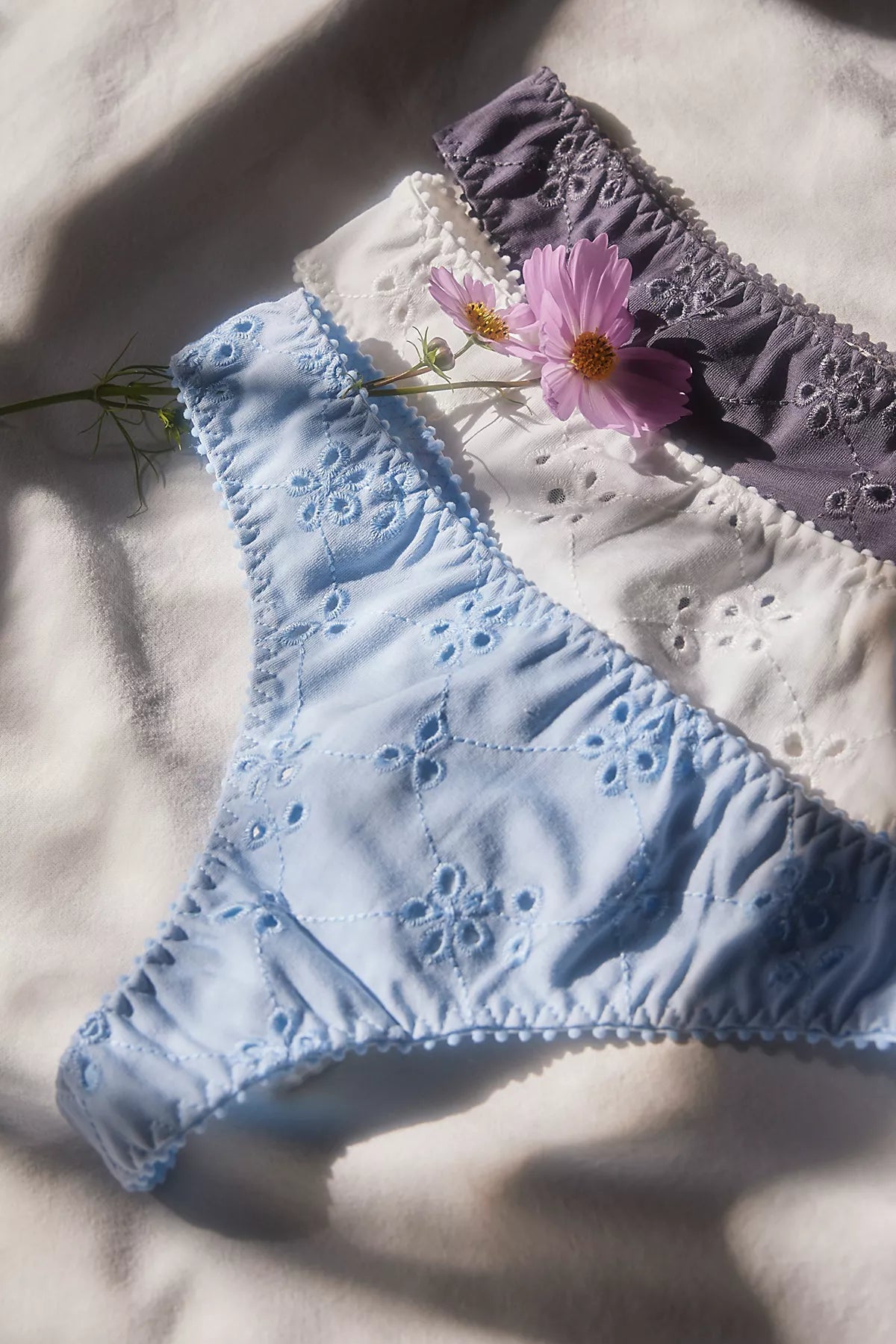 Full Bloom Cotton Eyelet Thong