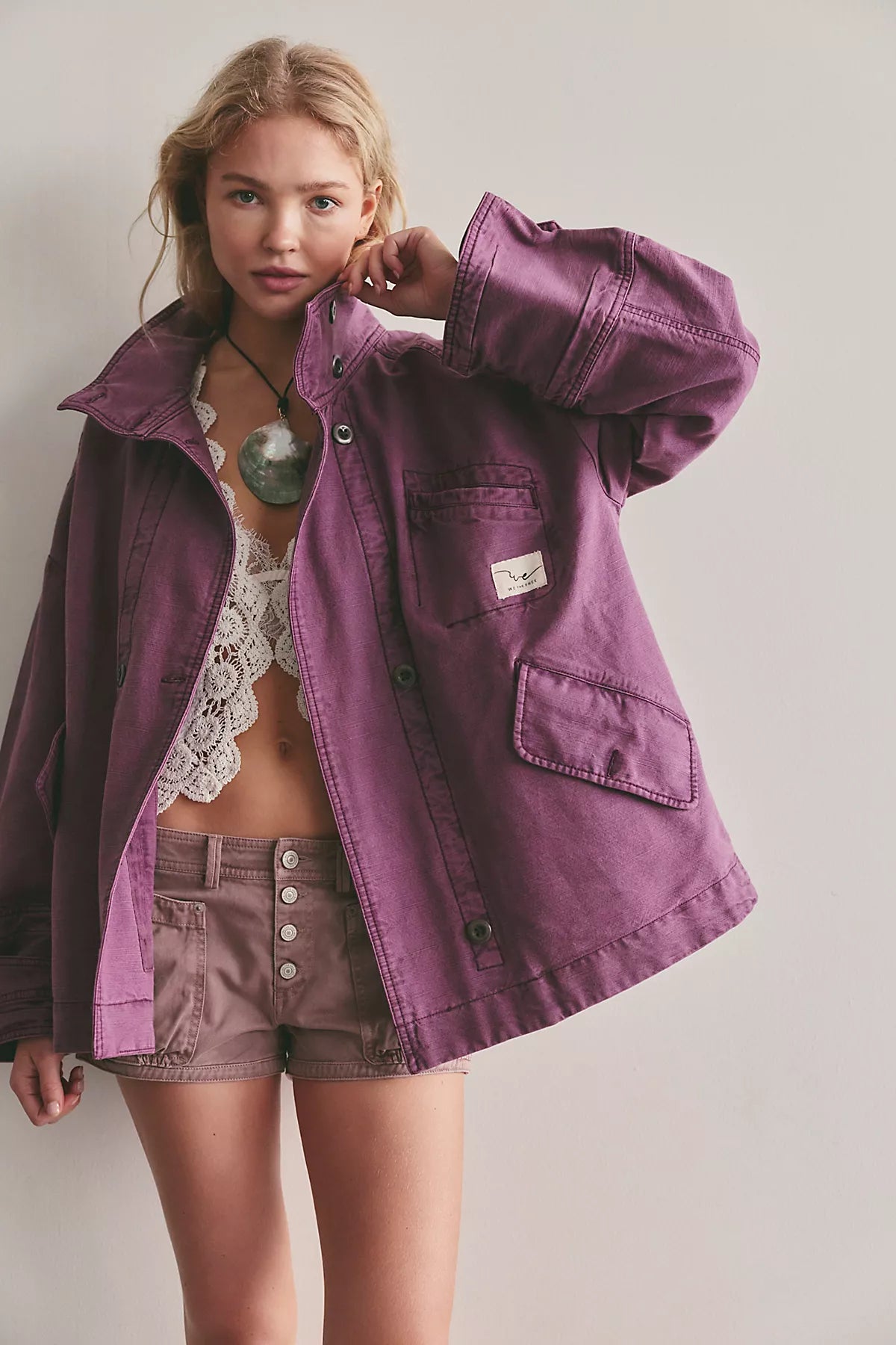 We The Free Collins Washed Canvas Funnel-Neck Jacket