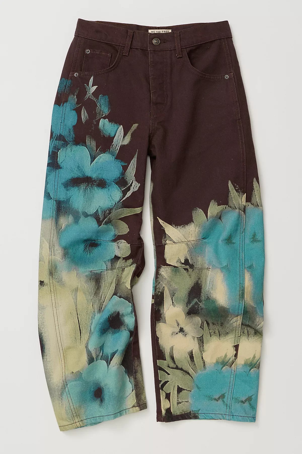 We The Free Good Luck Printed Barrel Jeans