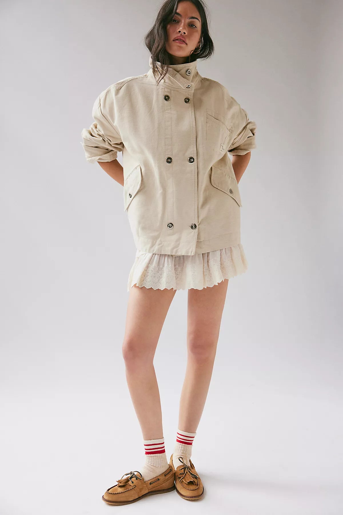 We The Free Collins Washed Canvas Funnel-Neck Jacket
