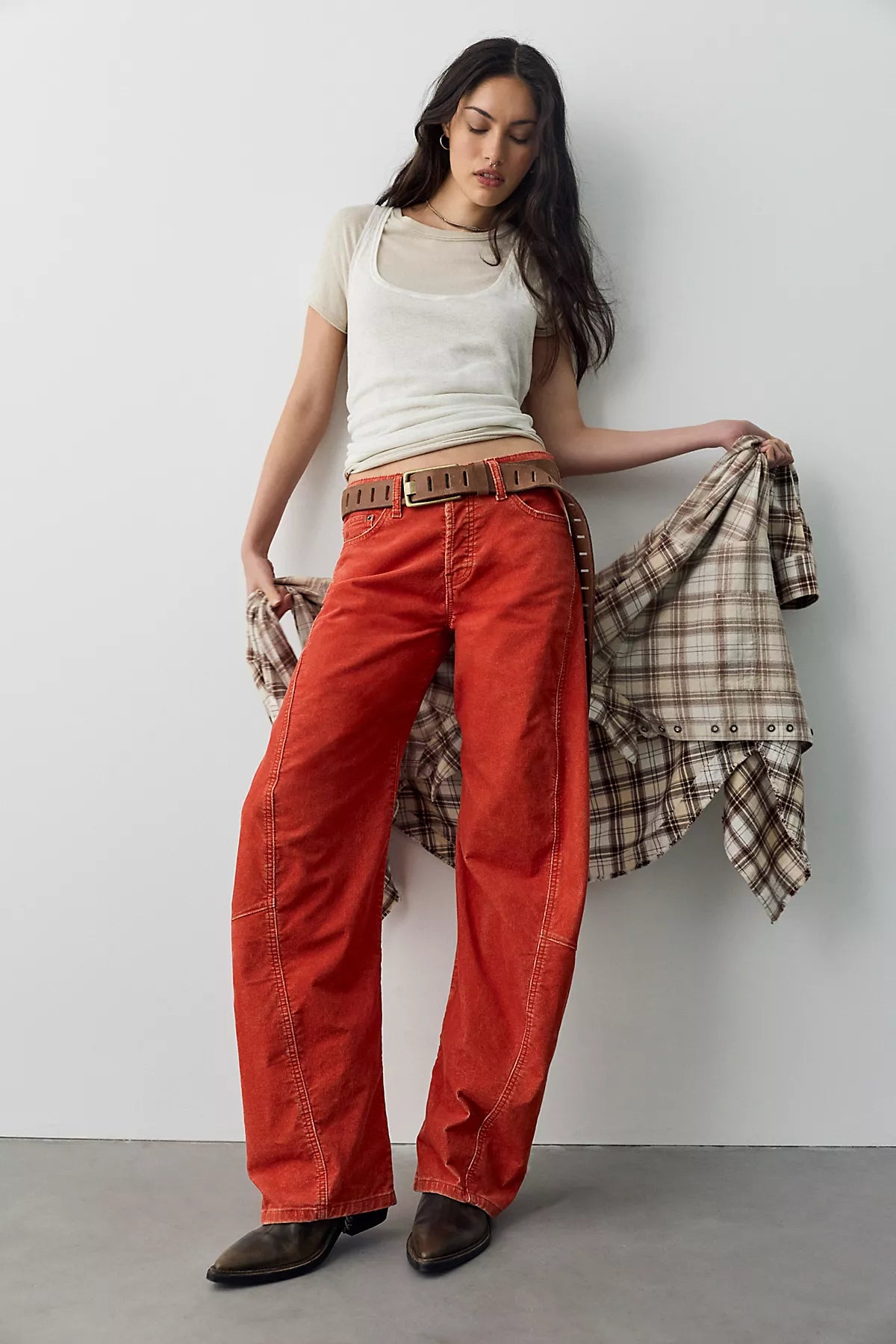 We The Free Fable Washed Cord Low-Rise Twisted Bowed Jeans