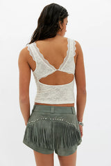 Understated Leather Starburst Shorts