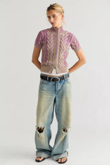Diesel M-Elana Short Sleeve Zip Cardi