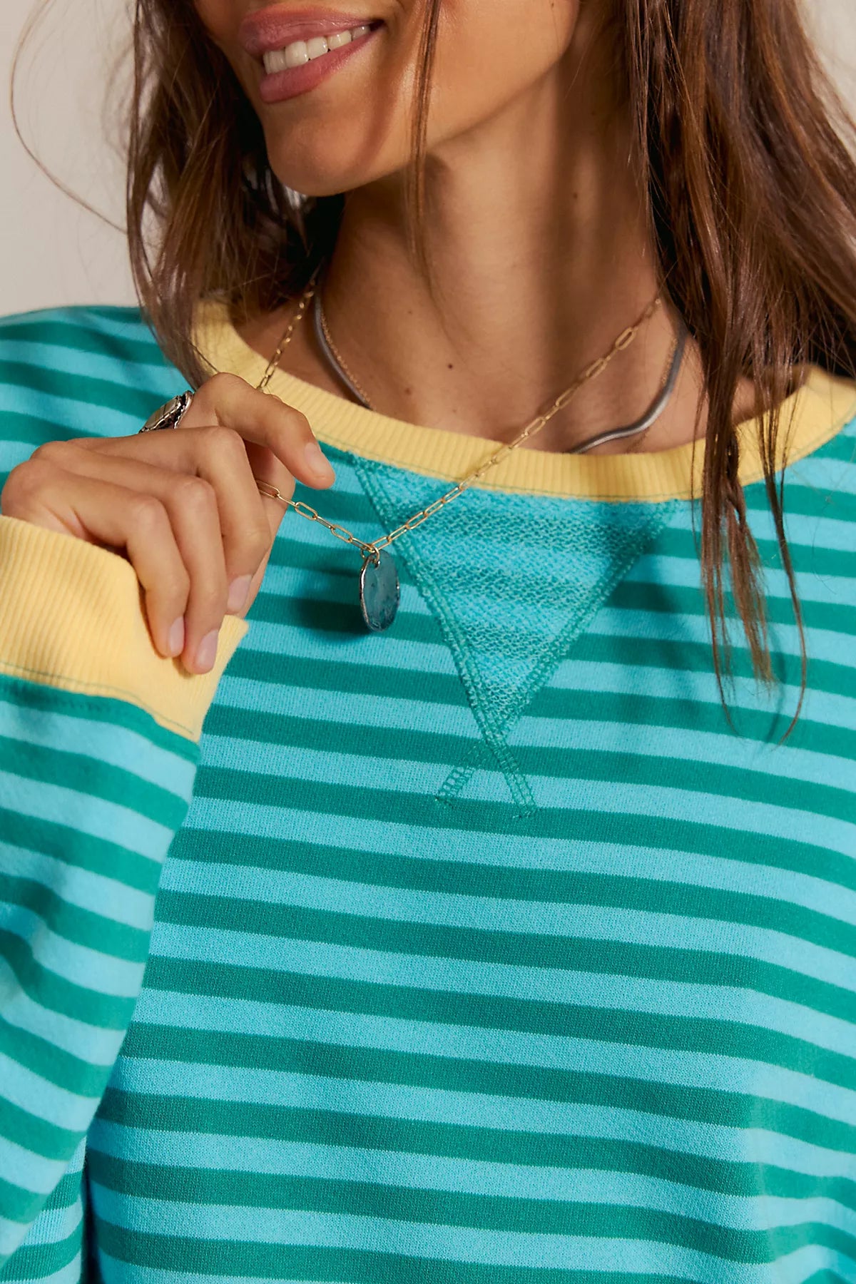 We The Free Classic Striped Oversized Crewneck